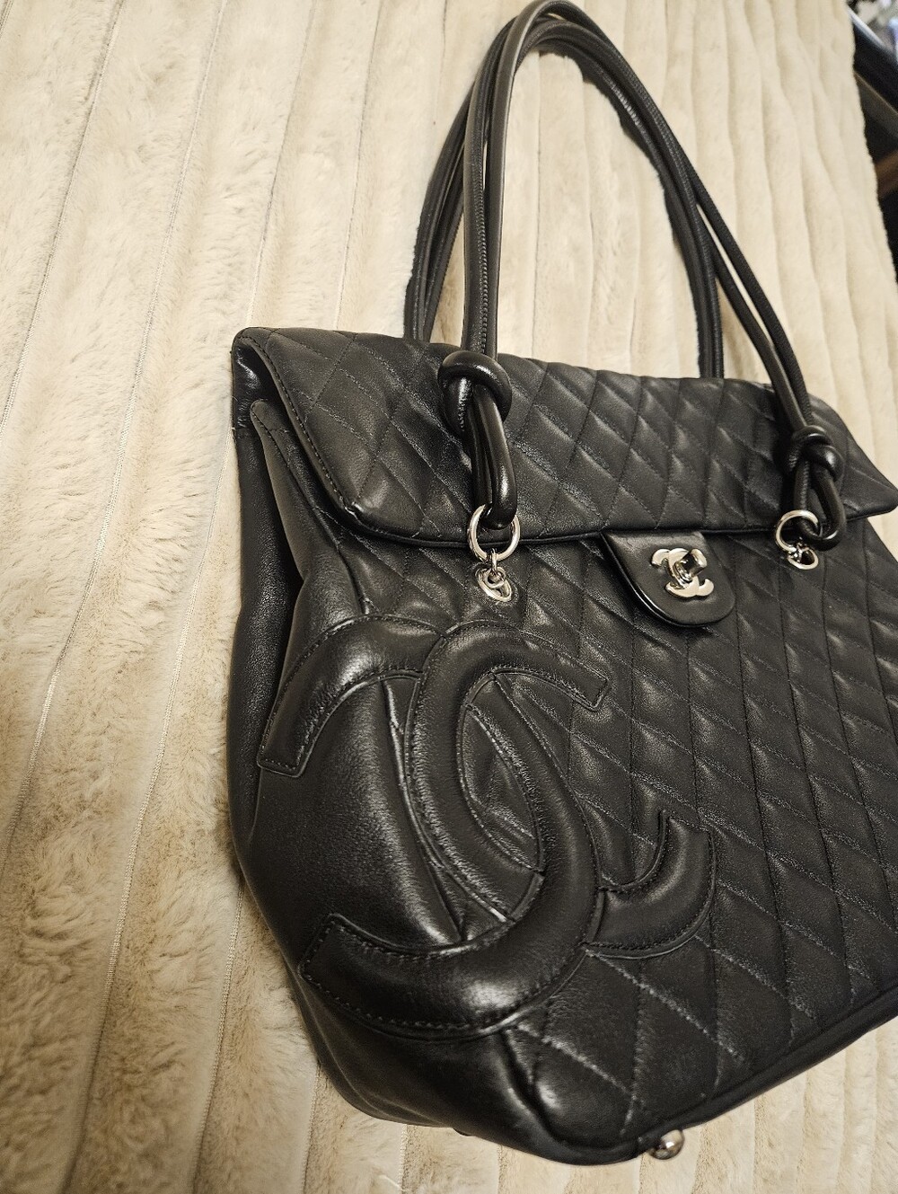 CHANEL Ligne Cambon Black Quilted Leather Flap Bag - Picture 4 of 12